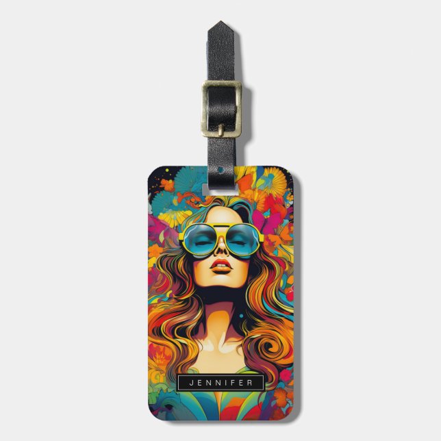 Étiquette À Bagage Balises des bagages de jolie femme (Devant Vertical)