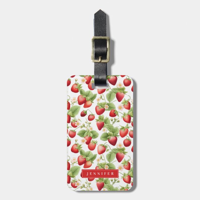 Étiquette À Bagage Balises des bagages fraises (Devant Vertical)
