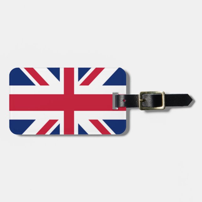 Étiquette À Bagage Balises du drapeau britannique, étiquette du sac U (Devant horizontal)