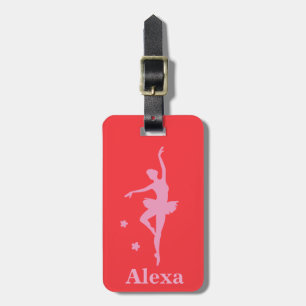 Étiquette À Bagage Ballerina rose rose pâle personnalisée