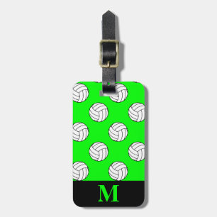 Étiquette À Bagage Balles de volley-ball Monogram noir/blanc, vert ci