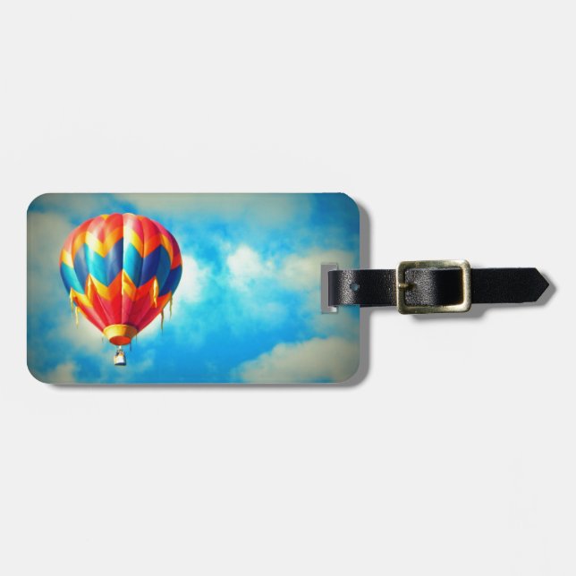 Étiquette À Bagage Ballon à air chaud multicolore (Devant horizontal)