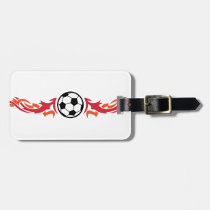 Étiquette À Bagage Ballon de football flamboyant