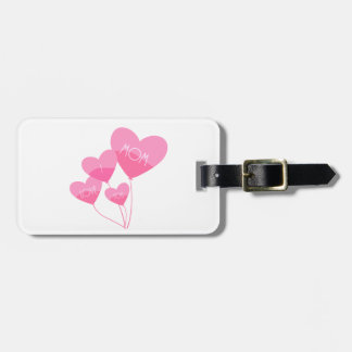 Étiquette À Bagage ballons de coeur rose je t'aime maman