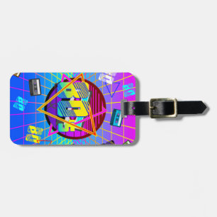 ÉTIQUETTE À BAGAGE BANDE CASSETTE RÉTRO DES ANNÉES 80
