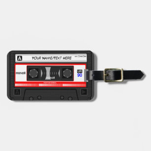 Étiquette À Bagage Bande de cassette de musique rétro customisée