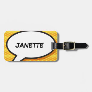 Étiquette À Bagage Bande dessinée personnalisée Bulles de texte Pop A