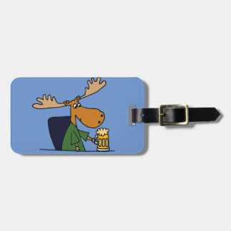 Étiquette À Bagage Bande dessinée potable de bière d'orignaux drôles