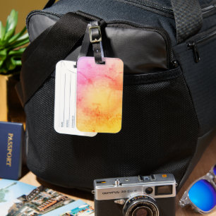Étiquette À Bagage Bandeau Rose Poudré Personnalisé - Élégant et Poly