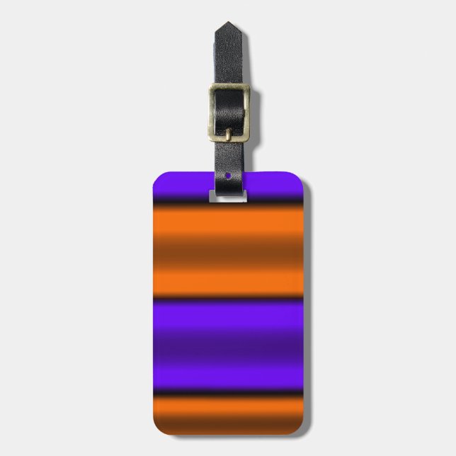 Étiquette À Bagage Bandes horizontales orange et violet (Devant Vertical)