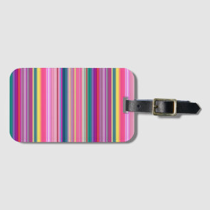 Étiquette À Bagage Bandes multicolores rétro