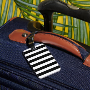 Étiquette À Bagage Bandes noires et blanches