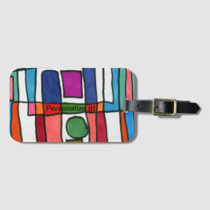 Étiquette À Bagage Bandes rectangulaires chaudes et cool avec accent