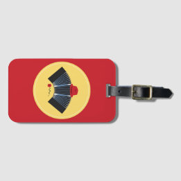 Étiquette À Bagage Bandoneon en tango argentin avec Fedora rouge et R