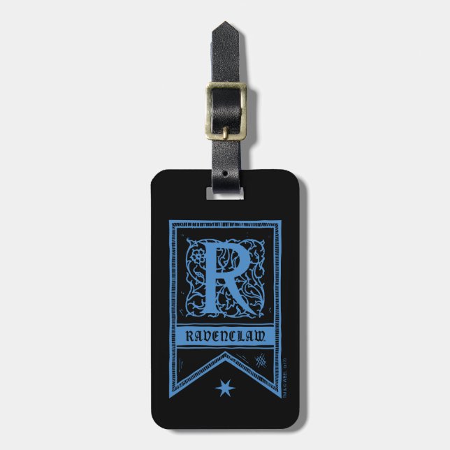 Étiquette À Bagage Bannière de monogramme de Harry Potter | Ravenclaw (Devant Vertical)