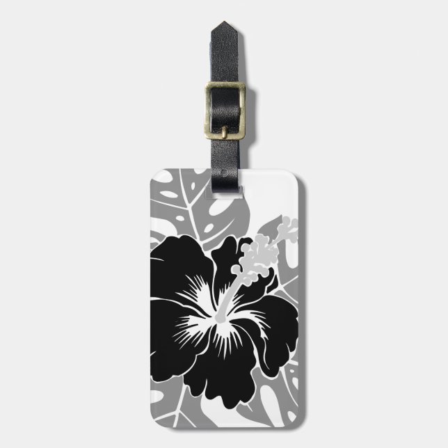 Étiquette À Bagage Banzai Beach Hibiscus Hawaii Floral (Devant Vertical)
