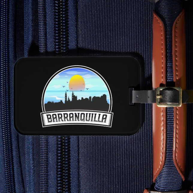 Étiquette À Bagage Barranquilla Colombie Skyline Panorama (Insitu Rectoal 4)