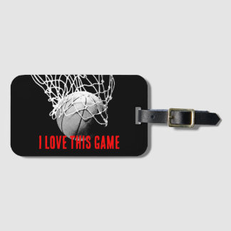 Étiquette À Bagage Basket-ball Black & White Love