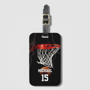 Étiquette À Bagage Basketball Ajouter Votre Nom Et Votre Numéro