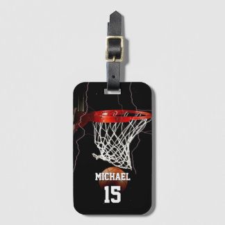 Étiquette À Bagage Basketball Ajouter Votre Nom Et Votre Numéro