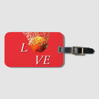 Étiquette À Bagage Basketball que j'aime