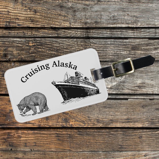 Étiquette À Bagage Bateau de croisière Alaska Bear (Créateur téléchargé)