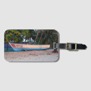 Étiquette À Bagage Bateau de pêche sur la plage de Tamarindo, Costa R