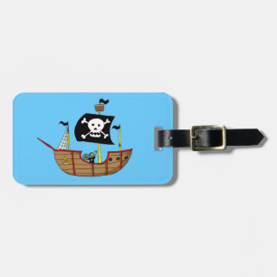 Étiquette À Bagage Bateau de pirate