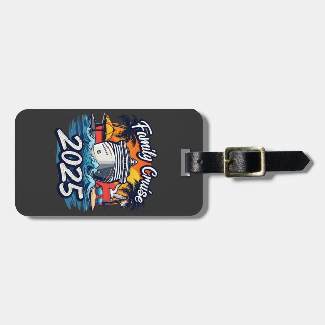 Étiquette À Bagage Bateau Family Cruise 2025 Family Matching (Devant horizontal)