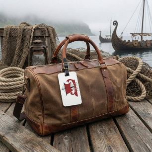 Étiquette À Bagage Bateau Viking Longship Silhouette Drakkar
