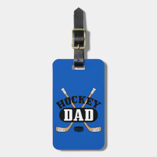 Étiquette À Bagage Bâtons de hockey papa et Bleu de canard