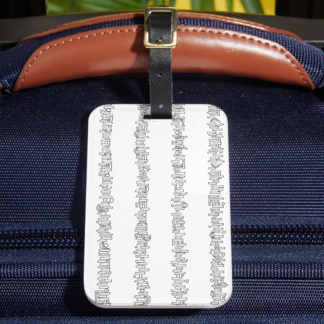 Étiquette À Bagage Bâtons Et Pierres - Rayures Noir Et Blanc Chic (Insitu Rectoal 2)
