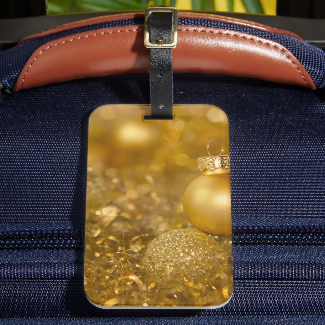 Étiquette À Bagage Baubles de Noël d'or (Insitu Rectoal 2)