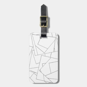 Étiquette À Bagage Bauhaus Géométrique Moderne Noir Et Blanc