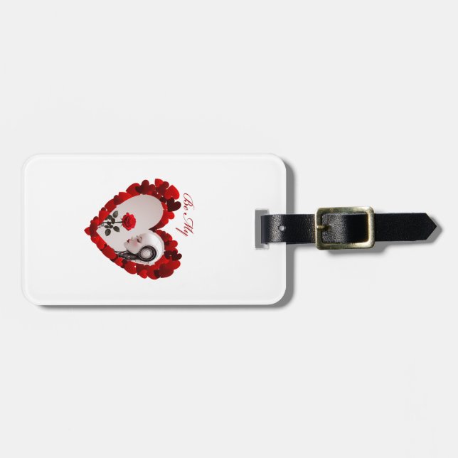 Étiquette À Bagage Be My Valentine ❤️ (Devant horizontal)