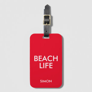 Étiquette À Bagage Beach Life Lifeguard Cadeau Rouge