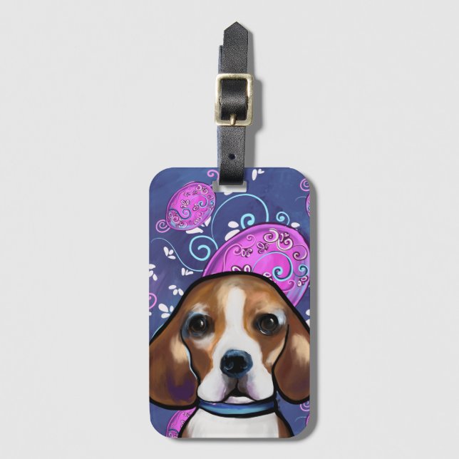 Étiquette À Bagage Beagle             (Devant Vertical)