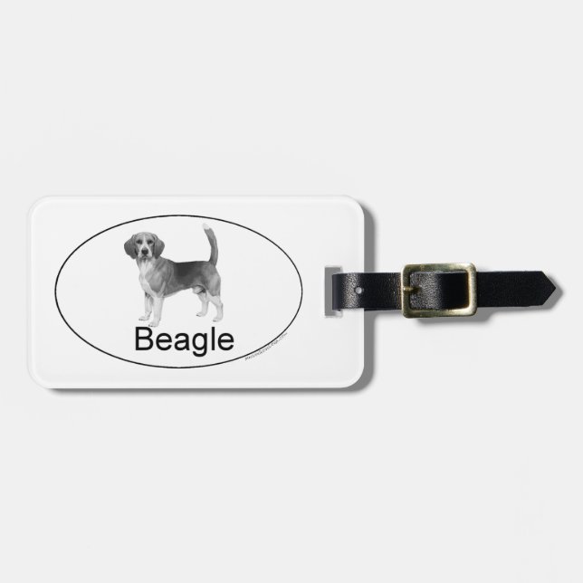 Étiquette À Bagage Beagle type Euro (Devant horizontal)