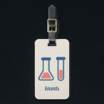 Étiquette À Bagage Beaker & Test Tube Science Themed<br><div class="desc">Une étiquette de bagage avec un dessin mignon d'un tube d'essai et d'un bécher. Parfait pour les types scientifiques.</div>