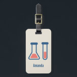 Étiquette À Bagage Beaker & Test Tube Science Themed<br><div class="desc">Une étiquette de bagage avec un dessin mignon d'un tube d'essai et d'un bécher. Parfait pour les types scientifiques.</div>