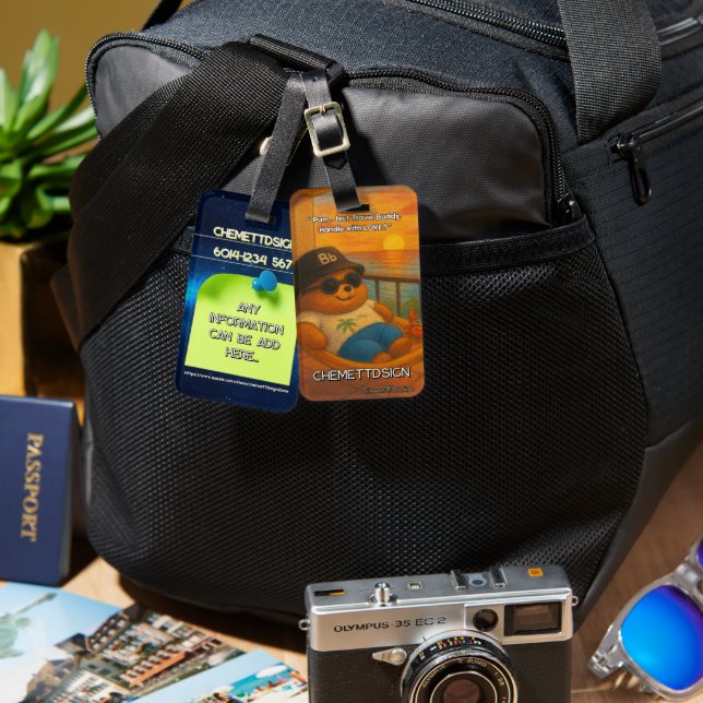 Étiquette À Bagage Bear 07 Kids (Recto & Verso)