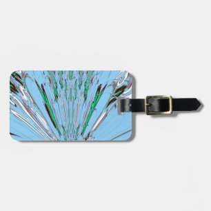 Étiquette À Bagage Beau Aqua Bleu Extraordinaire Motif Art Floral