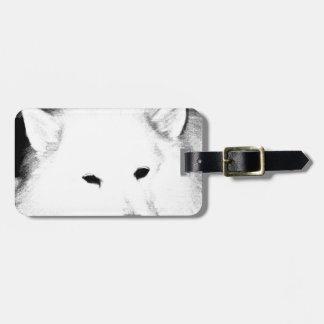 Étiquette À Bagage Beau chien velu de blanc de Samoyed