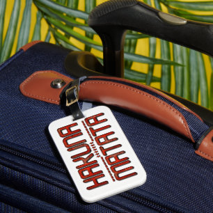 Étiquette À Bagage Beau Extraordinaire Embossé Rouge Hakuna Matata Te