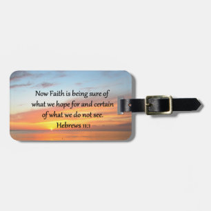 ÉTIQUETTE À BAGAGE BEAU HÉBREWS 11:1 DESIGN DE LEVER