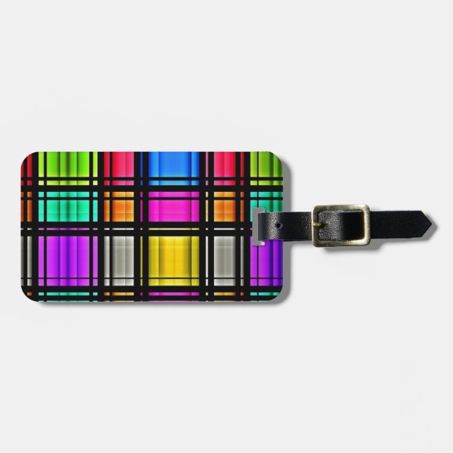 Étiquette À Bagage Beau Motif rétro coloré (Devant horizontal)