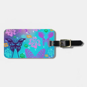 Étiquette À Bagage Beau papillon Aloha Hawaiian Blossom Mariage