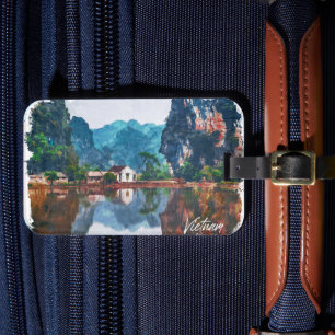 Étiquette À Bagage Beau Vietnam Asie Paysage Voyage