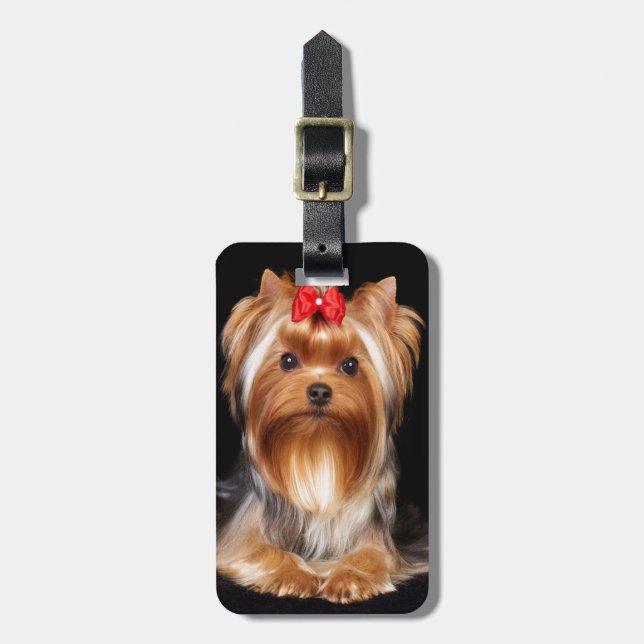 Étiquette À Bagage Beau Yorkshire Terrier (Devant Vertical)