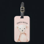Étiquette À Bagage Beauté moderne Pastel Ours En Teddy Rose<br><div class="desc">Beauté moderne Pastel Ours En Teddy Rose</div>
